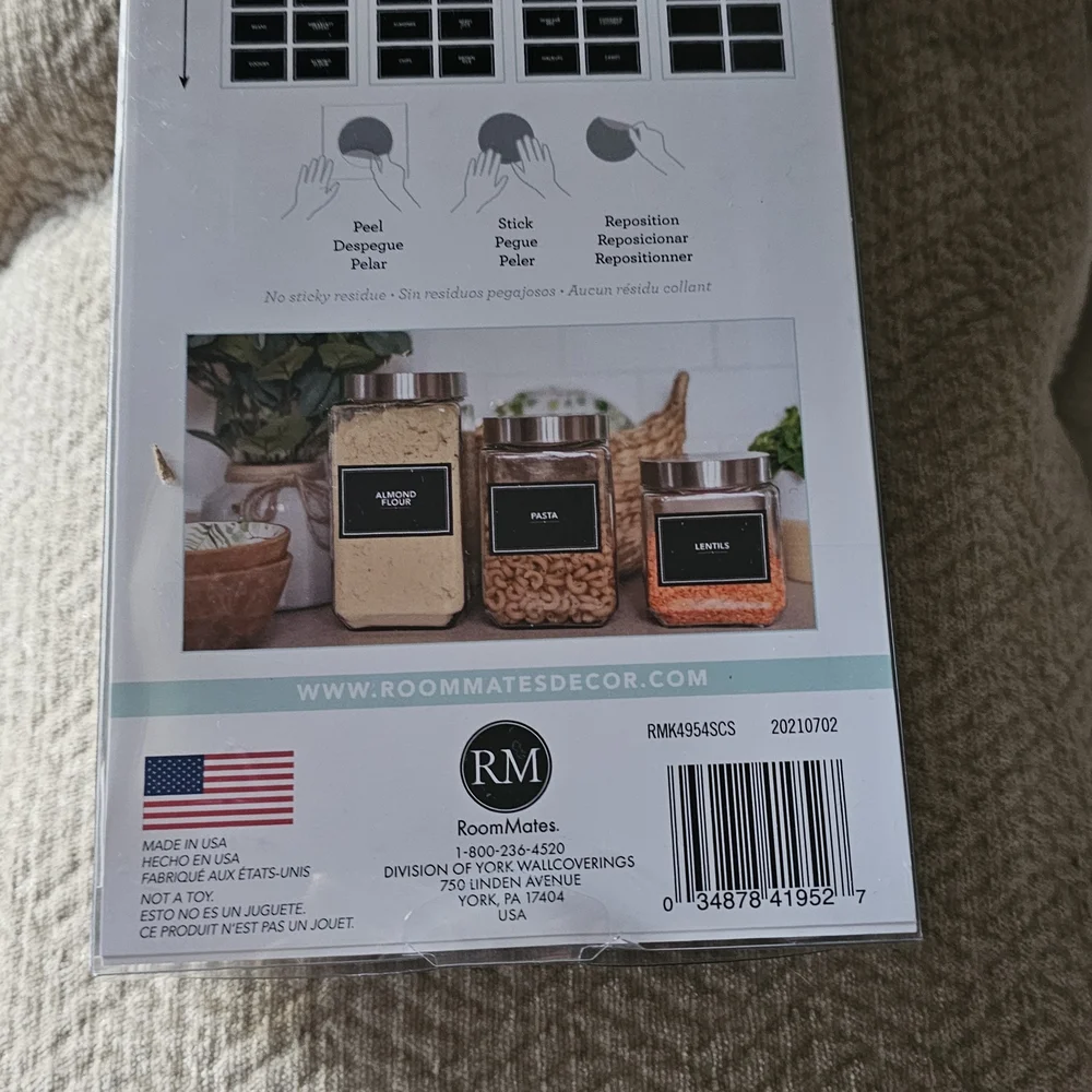 Roommates Black and White Kitchen Decal Set